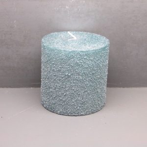 10x10cm rustic pillar candle+granule +metallic lacquer + glitters