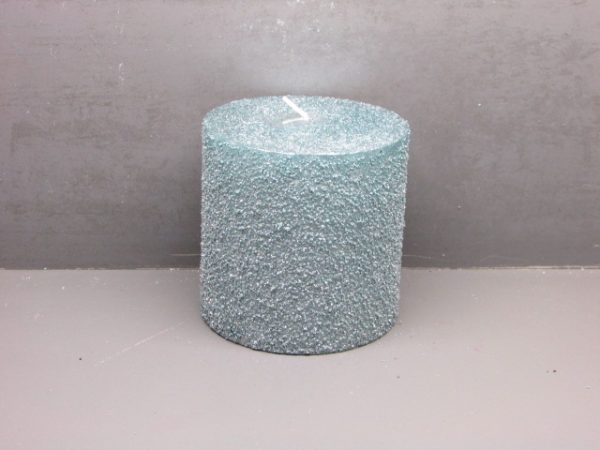 10x10cm rustic pillar candle+granule +metallic lacquer + glitters