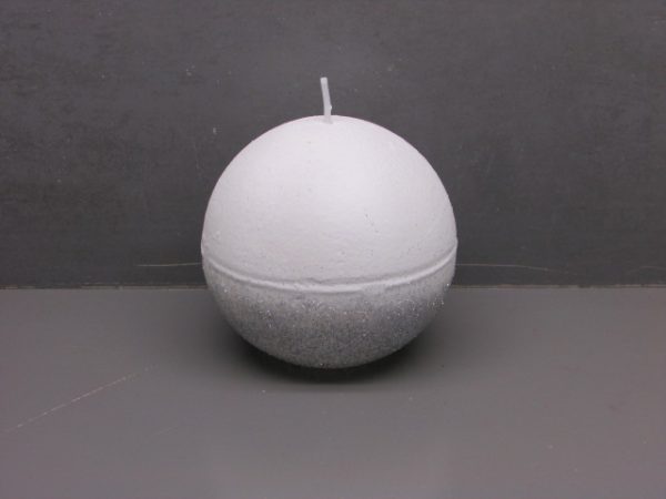 8cm rustic ball candle sprayed color wax with glitter - Image 2