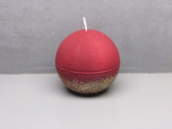 8cm rustic ball candle sprayed color wax with glitter - Image 3