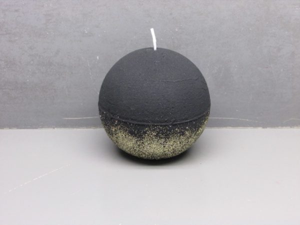 8cm rustic ball candle sprayed color wax with glitter - Image 4