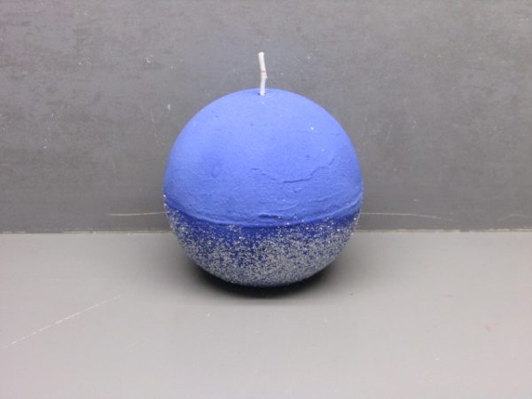 8cm rustic ball candle sprayed color wax with glitter - Image 7