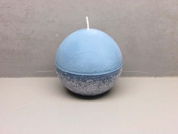 8cm rustic ball candle sprayed color wax with glitter - Image 5