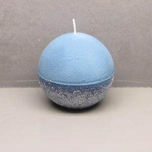 8cm rustic ball candle sprayed color wax with glitter