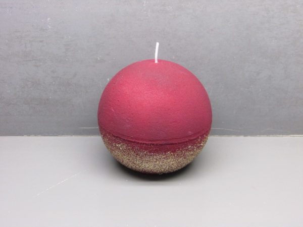 10cm rustic ball candle sprayed color wax with glitter - Image 5