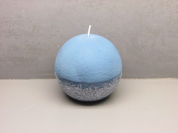 10cm rustic ball candle sprayed color wax with glitter - Image 3