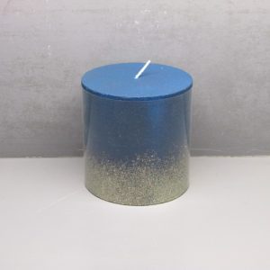 10x10cm rustic pillar candle sprayed color wax with glitter