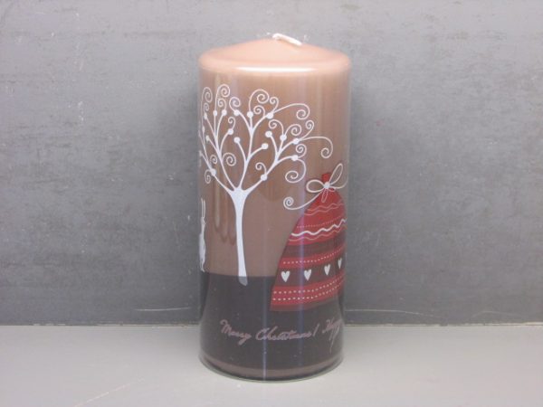 7x15cm colored pressed pillar candle with film - Image 3