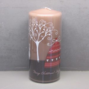 7x15cm colored pressed pillar candle with film