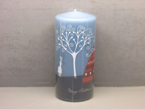 7x15cm colored pressed pillar candle with film - Image 2