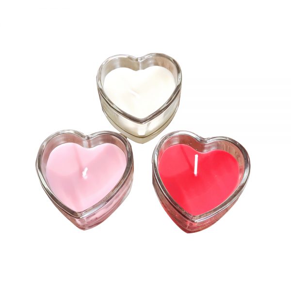 7.2x7.3cm Heart shape filling glass candle with fragrance