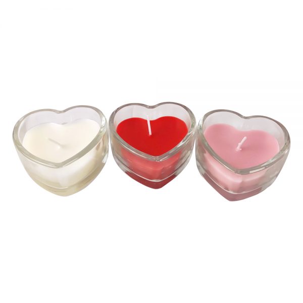 7.2x7.3cm Heart shape filling glass candle with fragrance